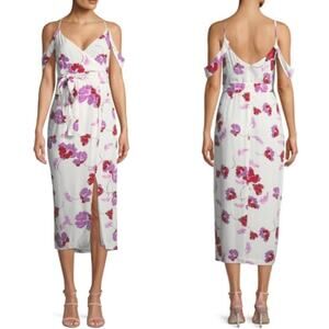 Bardot Sleeveless Floral-Print Midi Wrap Dress size 10 Large